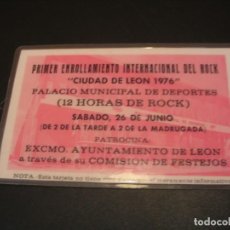 Biglietti di Concerti: PRIMER ENROLLAMIENTO 12 HORAS DE ROCK CIUDAD DE LEON 1976 LAMINADO. Lote 213399008