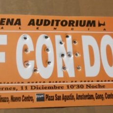 Entradas de Conciertos: DEF CON DOS ENTRADA TICKET ORIGINAL CONCIERTO VALENCIA 1998 SPAIN NMINT SIN USAR. Lote 229894335