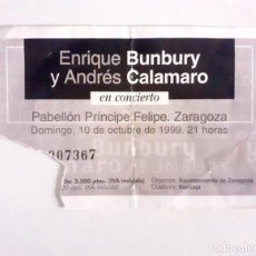 Entradas de Conciertos: ENTRADA CONCIERTO ENRIQUE BUNBURY Y ANDRÉS CALAMARO 1999 ZARAGOZA. Lote 298678993