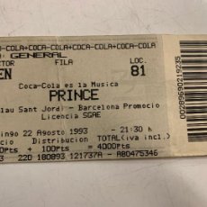 Entradas de Conciertos: ENTRADA DE CONCIERTO DE PRINCE, 1993, COCA-COLA ES LA MUSICA. BARCELONA. PALAU SANT JORDI. Lote 313611113