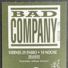 Entradas de Conciertos: BAD COMPANY ENTRADA SIN CORTAR, BARCELONA 1993. Lote 316923888