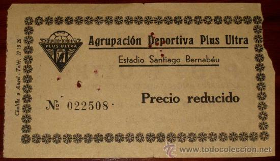 Sammelleidenschaft Sport: ENTRADA DE PARTIDO DE FUTBOL . 25 ABRIL 1959 - PARTIDO PLUS ULTRA 1, REAL SOCIEDAD 1 - ESTADIO SANTI