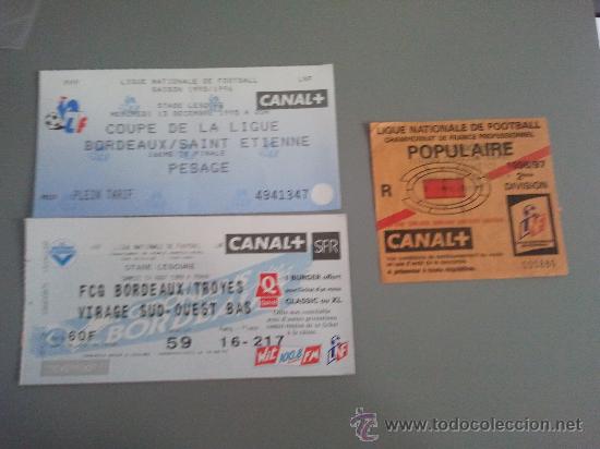 Coleccionismo deportivo: Lote 3 entradas Francia