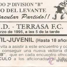Coleccionismo deportivo: ENTRADA FUTBOL - LEVANTE U.D. - TERRASA F.C. - 1995