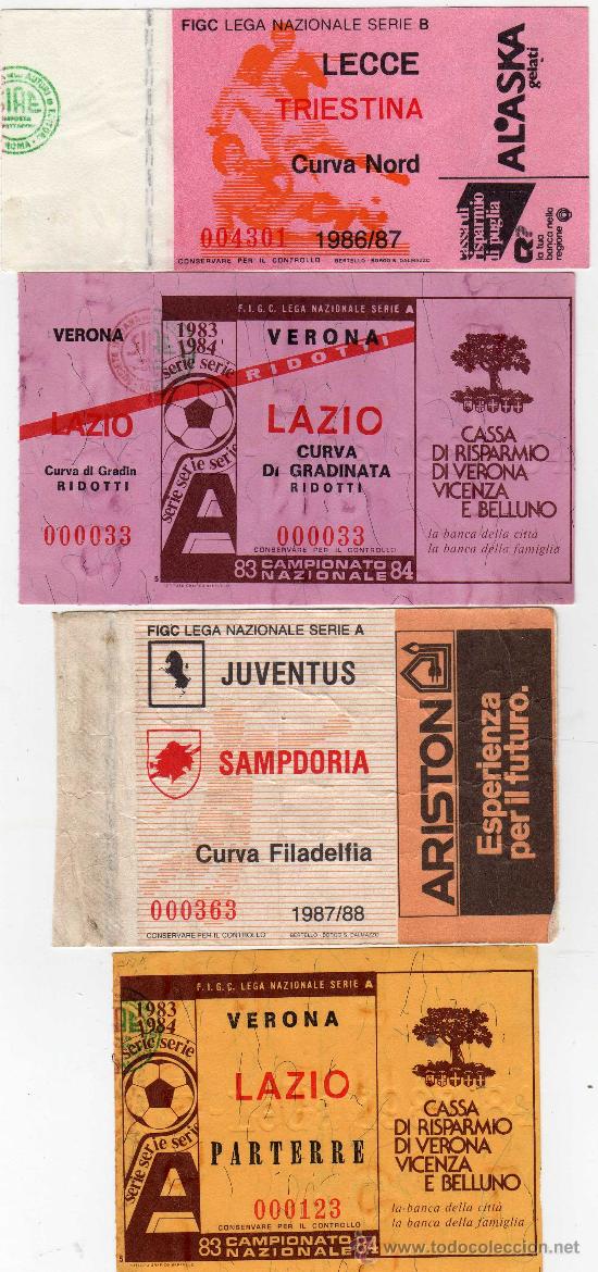 Coleccionismo deportivo: 4 entradas de la liga italiana,1983 - 1986 - 1987 - Foto 1 - 34631485