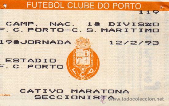 Sammelleidenschaft Sport: entrada, partido F.C.oporto - C.S.maritimo,1993
