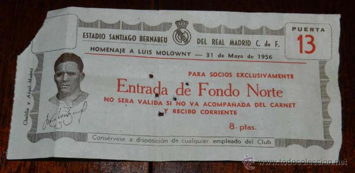 Sammelleidenschaft Sport: ANTIGUO ESTRADA DE FUTBOL DEL ESTADIO SANTIAGO BERNABEU, REAL MADRID CLUB DE FUTBOL, HOMENAJE A LUIS