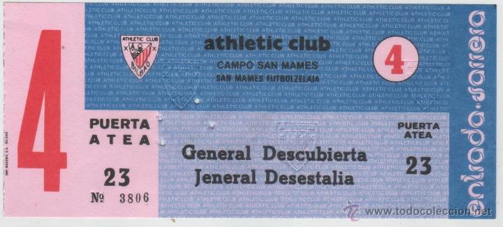 Sammelleidenschaft Sport: Entrada Campo f&uacute;tbol de San Mam&eacute;s finales de los a&ntilde;os 70 inicio de los 80.