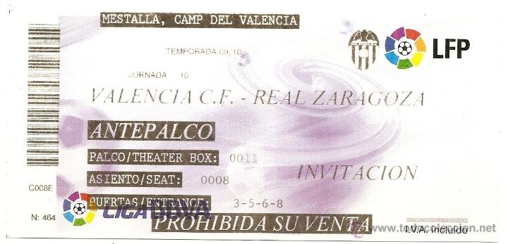 Coleccionismo deportivo: Valencia Zaragoza. Temporada 2009/2010