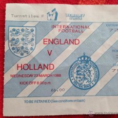 Collezionismo sportivo: ENTRADA TICKET INGLATERRA ENGLAND HOLANDA NETHERLANDS 1987 1988