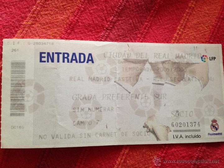 Coleccionismo deportivo: R4179 ENTRADA TICKET REAL MADRID CASTILLA RECREATIVO HUELVA LIGA 2005 2006