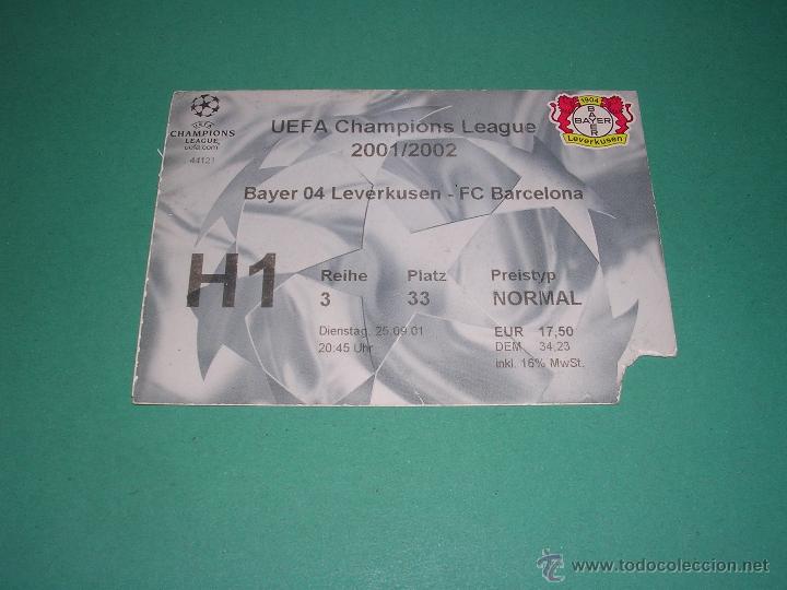 Entrada Champions League 01 002 Bayer 04 Leve Buy Old Football Tickets At Todocoleccion