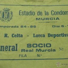Coleccionismo deportivo: ENTRADA LORCA DEPORTIVA - CELTA DE VIGO 1984-1985 ESTADIO LA CONDOMINA - MURCIA. Lote 44731878