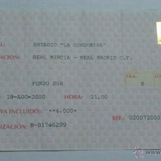 Coleccionismo deportivo: ENTRADA REAL MURCIA - REAL MADRID 19-08-2000 (TROFEO CIUDAD DE MURCIA). Lote 45331034
