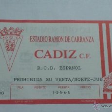 Coleccionismo deportivo: ENTRADA CADIZ - ESPAÑOL / ESPANYOL AÑOS 80-90. Lote 45674584