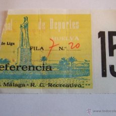 Coleccionismo deportivo: ENTRADA FUTBOL - C.D. MALAGA - R.C. RECREATIVO - PREFERENCIA