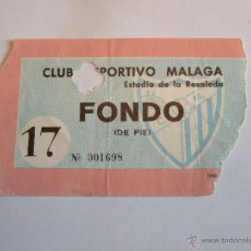 Coleccionismo deportivo: ENTRADA FUTBOL - ESTADIO DE LA ROSALEDA - CLUB DEPORTIVO MALAGA