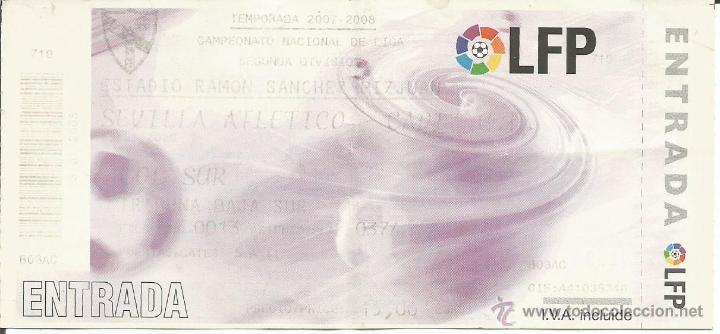 Sammelleidenschaft Sport: ENTRADA PARTIDO DE FUTBOL - SEVILLA ATLETICO - CADIZ C.F - 2&ordm; DIVISION - 13-1-2008 -