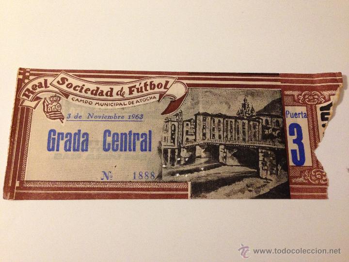 Collezionismo sportivo: R416 ENTRADA TICKET REAL SOCIEDAD BADALONA TEMPORADA 1963 1964 CAMPO MUNICIPAL DE ATOCHA