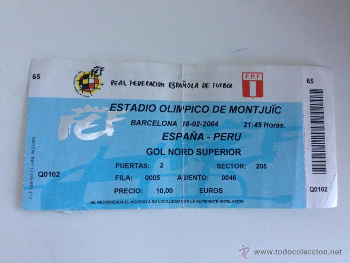 Collezionismo sportivo: R17170 ENTRADA TICKET FUTBOL ESPA&Ntilde;A 2-1 PERU (18-2-2004)