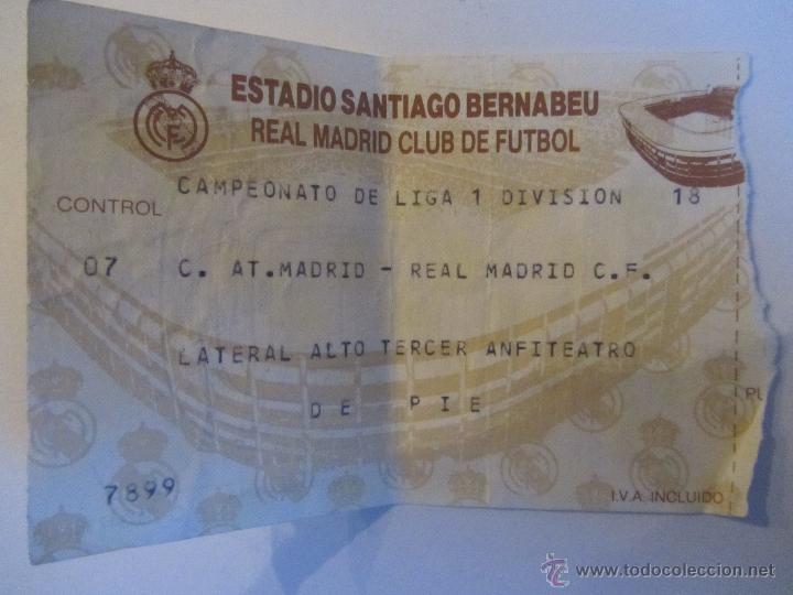 Sammelleidenschaft Sport: Entrada de futbol Real Madrid- Atletico de Madrid. Liga. 88/89.