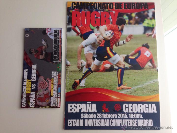Collezionismo sportivo: ENTRADA Y PROGRAMA RUGBY ESPA&Ntilde;A GEORGIA 6 NACIONES B MADRID 2015