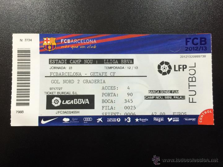 Entrada Fc Barcelona Getafe Cf Liga 12 13 Buy Old Football Tickets At Todocoleccion