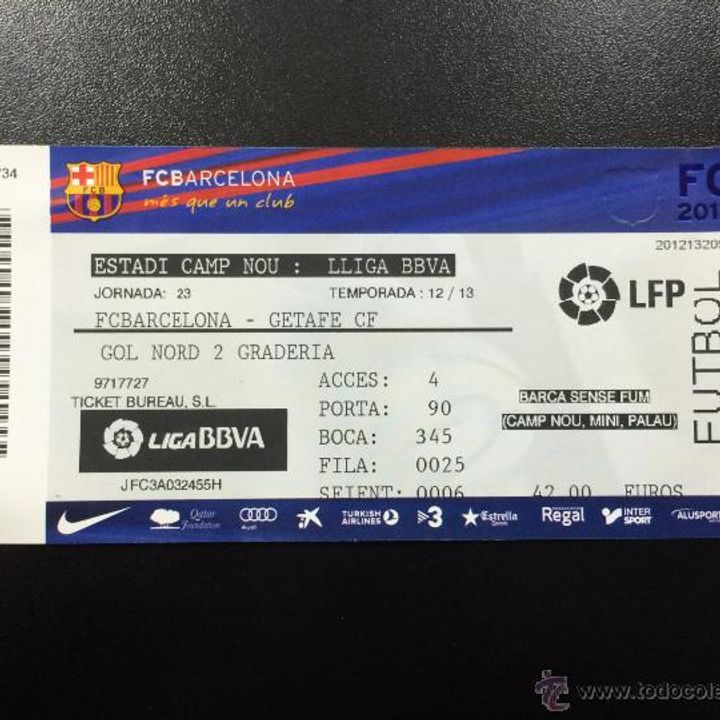 Entrada Fc Barcelona Getafe Cf Liga 12 13 Buy Old Football Tickets At Todocoleccion Entrada Fc Barcelona Getafe Cf Liga 12 13 Buy Old Football Tickets At Todocoleccion