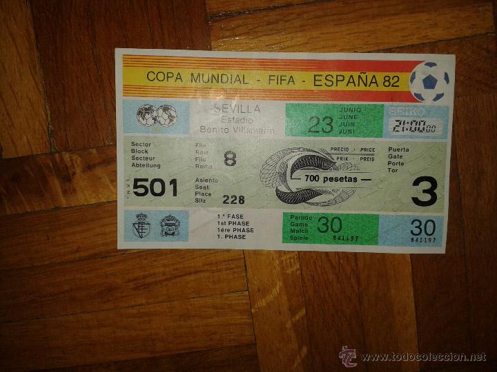 Coleccionismo deportivo: Entrada Mundial Futbol 1982 partido 30 Brasil v Nueva zelanda Sin
