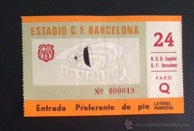Coleccionismo deportivo: entrada futbol club barcelona espa&ntilde;ol campeonato nacional de liga 23 de septiembre de 1973 espanyol