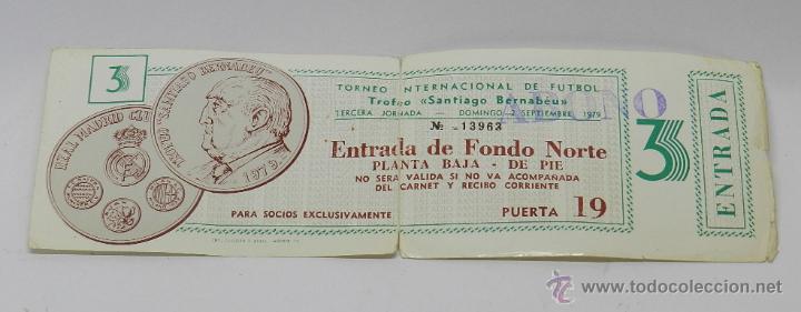 Sammelleidenschaft Sport: ANTIGUA ENTRADA DE FUTBOL ORIGINAL, TROFEO SANTIAGO BERNABEU, 2 DE SEPTIEMBRE 1979 - BAYRN MUNICH .