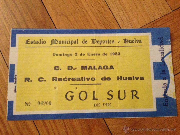 Coleccionismo deportivo: R1061 ENTRADA TICKET RECREATIVO HUELVA MALAGA LIGA 1981 1982