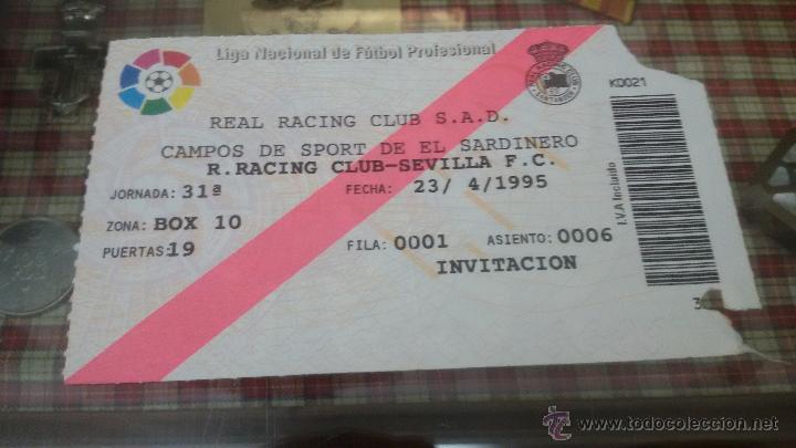 Sammelleidenschaft Sport: ENTRADA DE FUTBOL ESTADIO DE EL SARDINERO - RACING SANTANDER - SEVILLA - A&Ntilde;O 1995