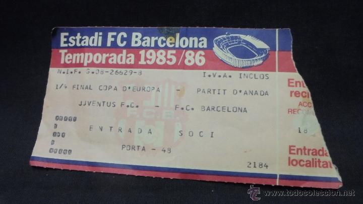 Sports collectibles: ENTRADA 1/4 FINAL COPA DE EUROPA - BARCELONA JUVENTUS - ESTADI F.C. BARCELONA -