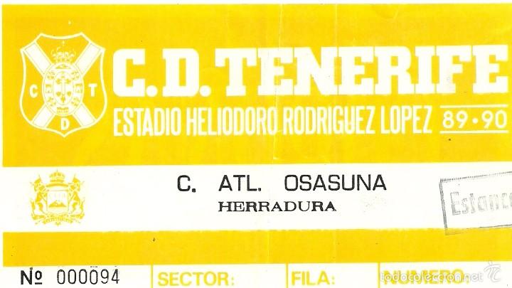 Colecionismo desportivo: 11/2/1990:CD Tenerife-C.Atl&eacute;tico Osasuna.Heliodoro Rodr&iacute;guez L&oacute;pez.Jornada 24 de la Liga De Primera