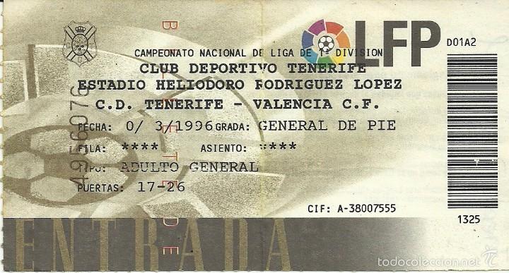 Colecionismo desportivo: 31/3/1996:CD Tenerife-Valencia CF.Heliodoro Rodr&iacute;guez L&oacute;pez.Jor.34,1&ordf; Divisi&oacute;n 1995/96.