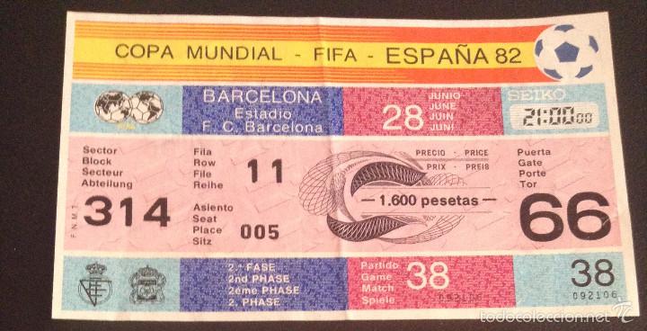 Collectionnisme sportif: entrada del mundial de futbol 1982 polonia belgica 28 junio estadio f.c. barcelona 82