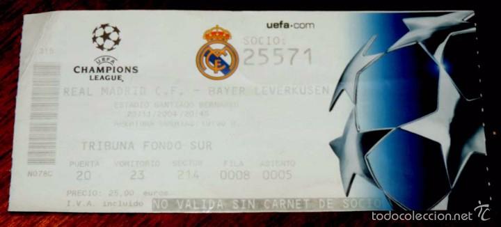 Sammelleidenschaft Sport: ENTRADA REAL MADRID BAYER LEVERKUSEN CHAMPIONS LEAGUE 28 NOVIEMBRE 2004, ESTADIO SANTIAGO BERNABEU