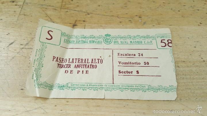 Coleccionismo deportivo: entrada al estadio santiago bernabeu,real madrid, sin fecha pero a&ntilde;os 50