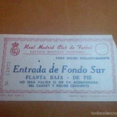 Coleccionismo deportivo: ENTRADA SOCIO 6 MARZO 1968 CUARTOS CHAMPIONS LEAGUE SANTIAGO BERNABEU REAL MADRID 3 SPARTA PRAHA 0. Lote 57548877