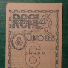 Coleccionismo deportivo: REAL MADRID - CUPÓN / ENTRADA SOCIO MES 6 - JUNIO 1953 -