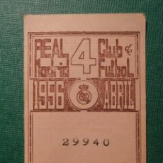 Coleccionismo deportivo: REAL MADRID - CUPÓN / ENTRADA SOCIO MES 4 - ABRIL 1956 -