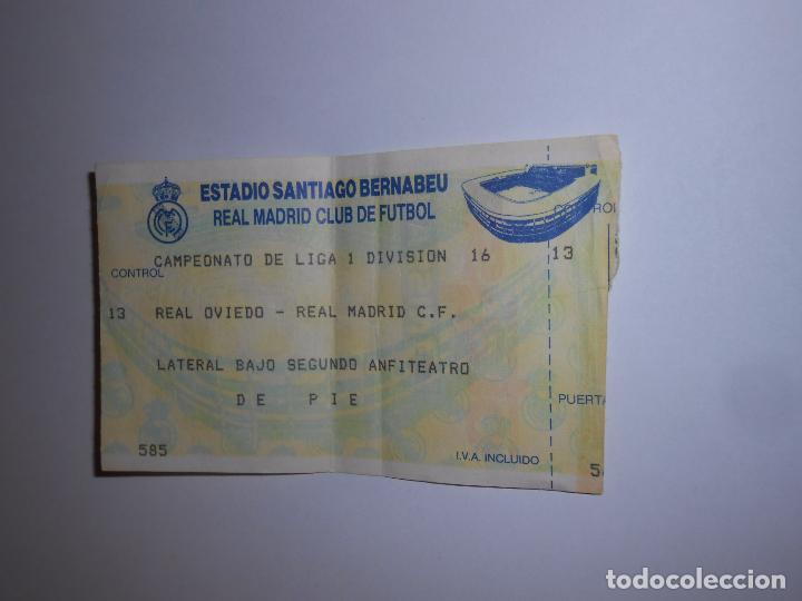Collectionnisme sportif: ENTRADA PARTIDO DE FUTBOL LIGA SANTIAGO BERNABEU REAL OVIEDO. REAL MADRID. TDKP8