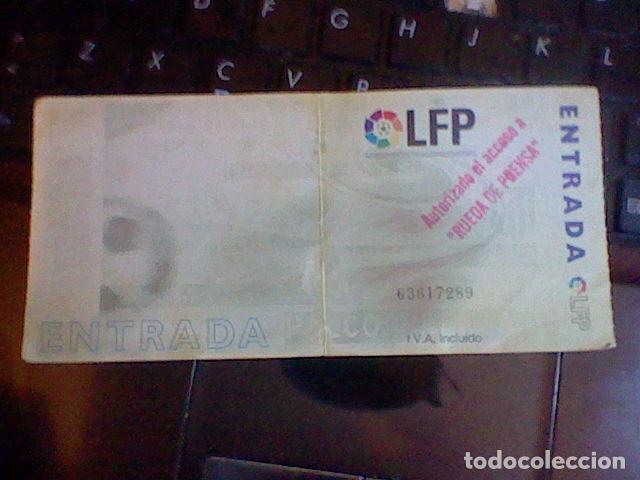 Coleccionismo deportivo: entrada futbol vicente calderon rueda prensa autorizacion a&ntilde;o 200