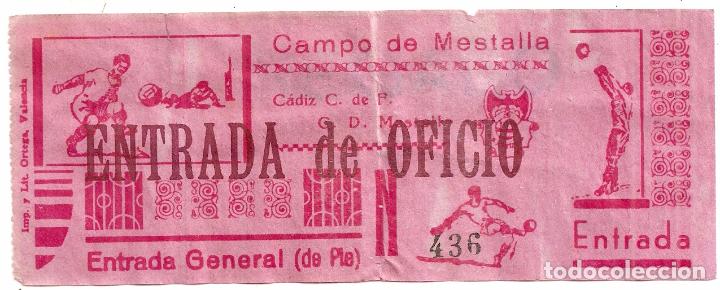 Coleccionismo deportivo: Valencia. C.D. Mestalla C&aacute;diz