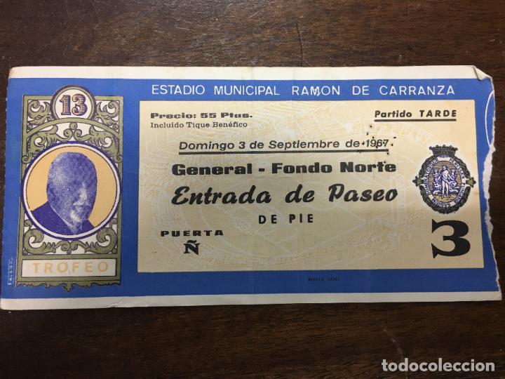 Sammelleidenschaft Sport: ENTRADA XIII TROFEO CARRANZA FUTBOL 1967 - REAL MADRID - VASCO DE GAMA - VALENCIA - PE&Ntilde;AROL