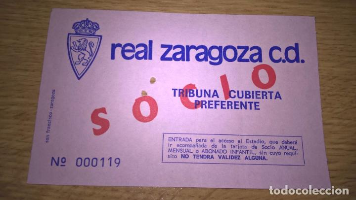 Colecionismo desportivo: Real Zaragoza. Entrada