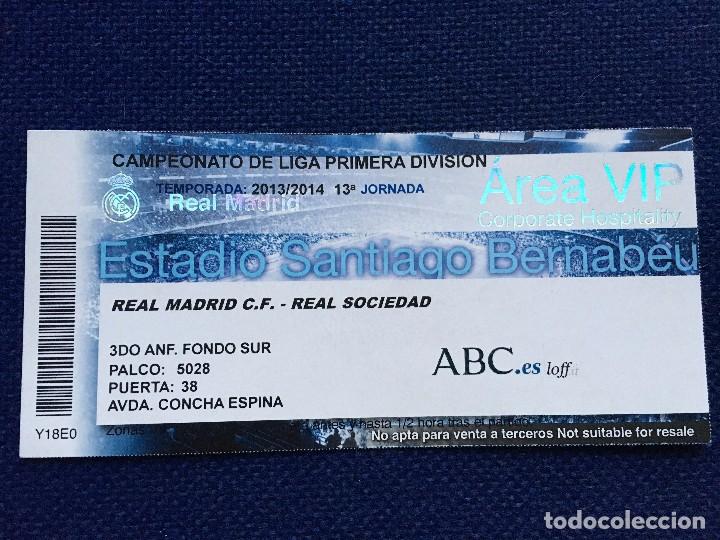 Coleccionismo deportivo: R2062 ENTRADA TICKET FUTBOL REAL MADRID 5-1 REAL SOCIEDAD (9-11-2013) HAT TRICK CRISTIANO RONALDO