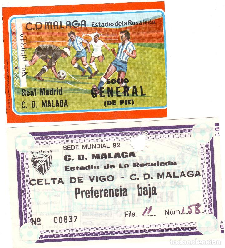 Collezionismo sportivo: EF-96 DOS ENTRADAS DEL REAL MADRID - M&Aacute;LAGA Y CELTA - M&Aacute;LAGA