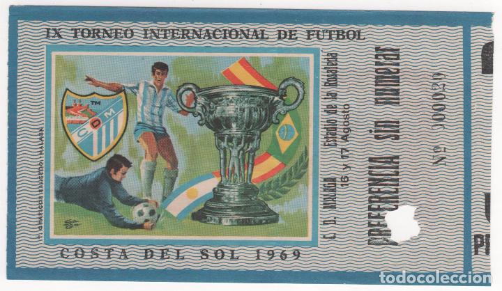 Sports collectibles: Entrada F&uacute;tbol IX Torneo Internacional Costa del Sol .Estadio La Rosaleda ( M&aacute;laga )